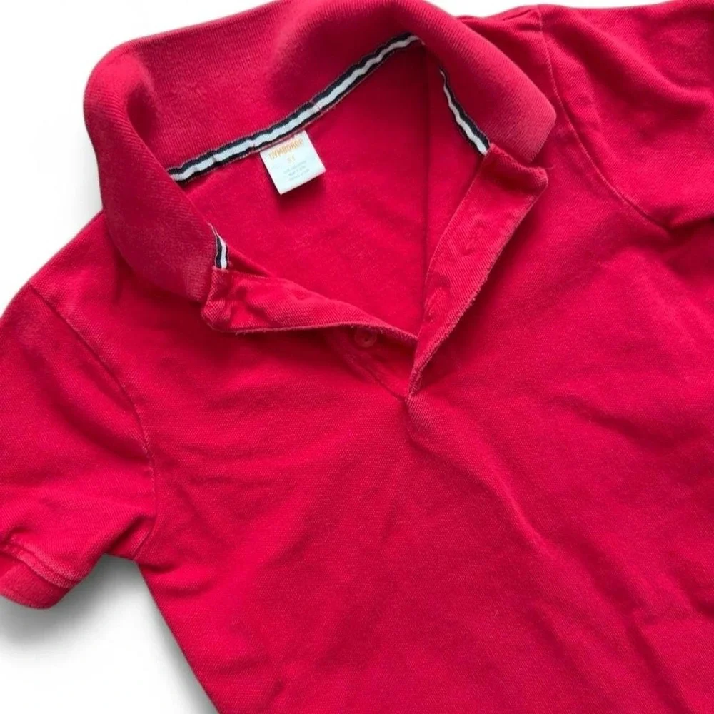 Gymboree Boys Red Short Sleeve Polo Shirt Lot 3 Pack Cotton Pique Size 5T Preppy